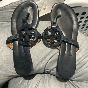 Tory Burch miller sandals. Size 6.5. Navy blue.